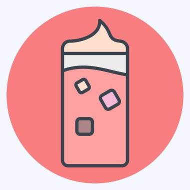 Icon Thai çayı. Kokteyllerle ilgili, içki sembolü. renk arkadaşı stili. Basit dizayn edilebilir. Basit resimleme