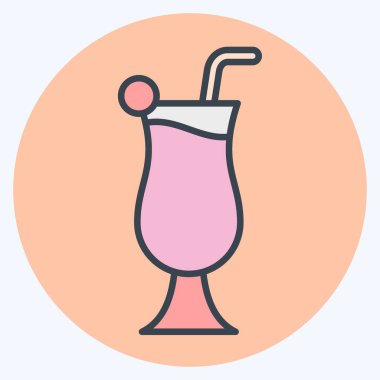 Kokteyllerle ilgili ikon kokteyl 4, içki sembolü. renk arkadaşı stili. Basit dizayn edilebilir. Basit resimleme