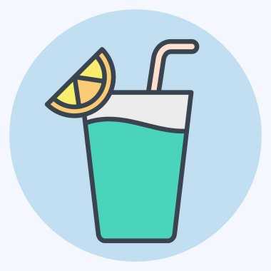 Kokteyller ve İçecek Sembolü ile ilgili Simge 2. renk arkadaşı stili. Basit dizayn edilebilir. Basit resimleme