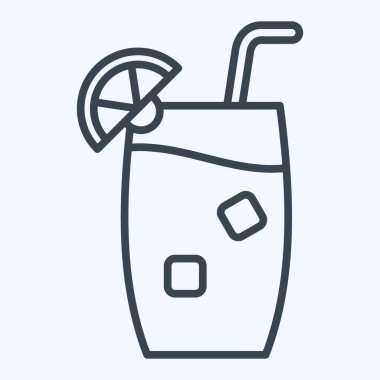 İkon Tom Collins. Kokteyllerle ilgili, içki sembolü. Sıra tarzı. Basit dizayn edilebilir. Basit resimleme