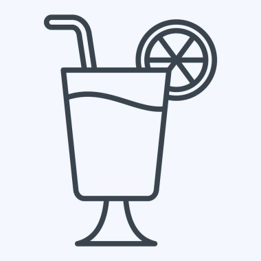 Simge Tequla Gündoğumu. Kokteyllerle ilgili, içki sembolü. Sıra tarzı. Basit dizayn edilebilir. Basit resimleme