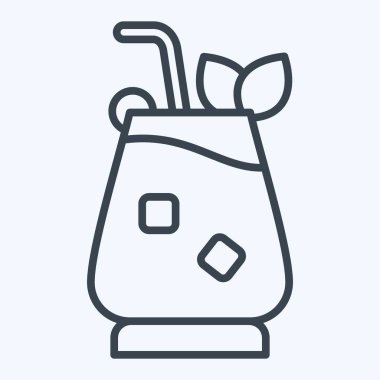 Icon Mai Tai. Kokteyllerle ilgili, içki sembolü. Sıra tarzı. Basit dizayn edilebilir. Basit resimleme