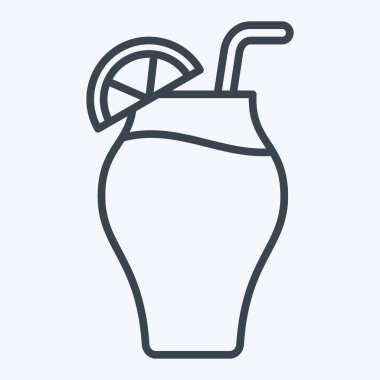 Simge Kokteyli. Kokteyllerle ilgili, içki sembolü. Sıra tarzı. Basit dizayn edilebilir. Basit resimleme