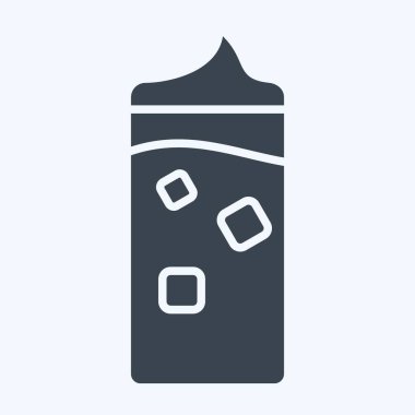 Icon Thai çayı. Kokteyllerle ilgili, içki sembolü. Kabartma tarzı. Basit dizayn edilebilir. Basit resimleme