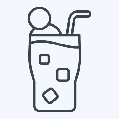 İkon mavisi Hawaii. Kokteyllerle ilgili, içki sembolü. Sıra tarzı. Basit dizayn edilebilir. Basit resimleme