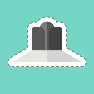 Etiket çizgisi Pamela Şapka 'yı kesti. Moda sembolüyle ilgili. Basit dizayn edilebilir. Basit resimleme