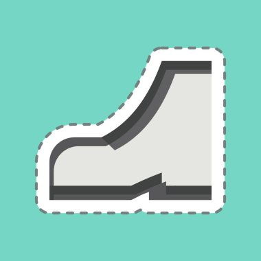 Çıkartma çizgisi kesilmiş ayakkabılar. Moda sembolüyle ilgili. Basit dizayn edilebilir. Basit resimleme