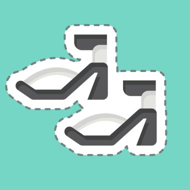 Etiket çizgisi Sandals 'ı kesti. Moda sembolüyle ilgili. Basit dizayn edilebilir. Basit resimleme