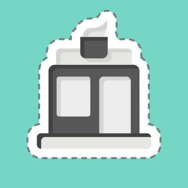 Çıkartma hattı Güzellik Dükkanı 'nı kesti. Moda sembolüyle ilgili. Basit dizayn edilebilir. Basit resimleme