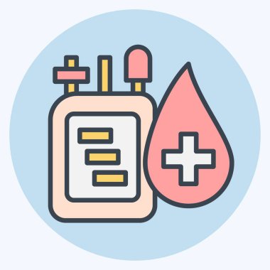 Simge Kanı. Kan bağışı sembolüyle ilgili. renk arkadaşı stili. Basit dizayn edilebilir. Basit resimleme