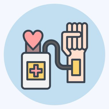 Simge Kan Nakli. Kan bağışı sembolüyle ilgili. renk arkadaşı stili. Basit dizayn edilebilir. Basit resimleme