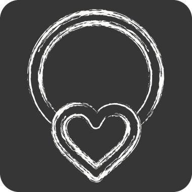 Simge gerdanlığı. Yüzük sembolü ile ilgili. Tebeşir stili. Basit dizayn edilebilir. Basit resimleme