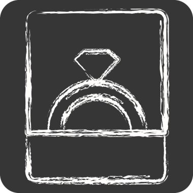 Simge Nişan Yüzüğü. Yüzük sembolü ile ilgili. Tebeşir stili. Basit dizayn edilebilir. Basit resimleme