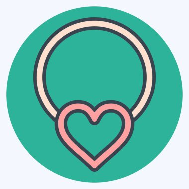 Simge gerdanlığı. Yüzük sembolü ile ilgili. renk arkadaşı stili. Basit dizayn edilebilir. Basit resimleme