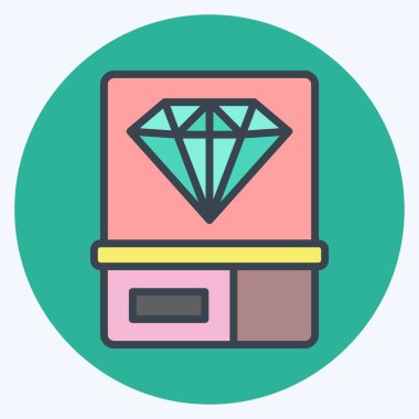 Yüzük sembolü ile ilgili Simge Elmas 2. renk arkadaşı stili. Basit dizayn edilebilir. Basit resimleme