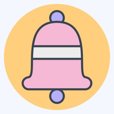 Icon Bell. Yüzük sembolü ile ilgili. renk arkadaşı stili. Basit dizayn edilebilir. Basit resimleme