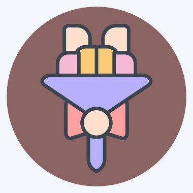 Yüzük sembolü ile ilgili simge 2. renk arkadaşı stili. Basit dizayn edilebilir. Basit resimleme