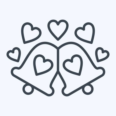 İkon Düğün Çanları. Yüzük sembolü ile ilgili. Sıra tarzı. Basit dizayn edilebilir. Basit resimleme