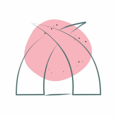 Icon Mombasa Tusks. Kenya sembolüyle ilgili. Renkli Leke Biçimi. Basit dizayn edilebilir. Basit resimleme