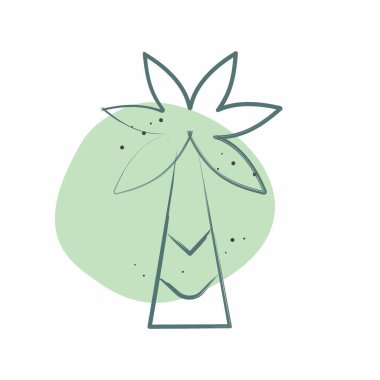 Simge Palmiye Ağacı. Kenya sembolüyle ilgili. Renkli Leke Biçimi. Basit dizayn edilebilir. Basit resimleme