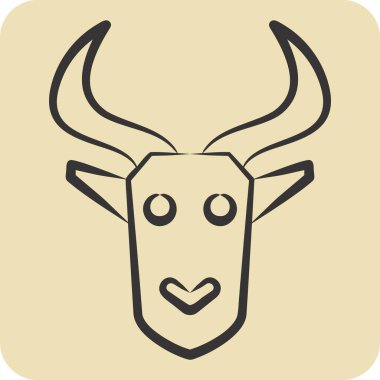 İkon Impala. Kenya sembolüyle ilgili. El çizimi tarzı. Basit dizayn edilebilir. Basit resimleme