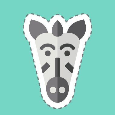 Etiket çizgisi Zebra 'yı kesti. Kenya sembolüyle ilgili. Basit dizayn edilebilir. Basit resimleme