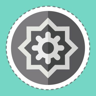 Çıkartma çizgisi dekorasyonu kesti. Kenya sembolüyle ilgili. Basit dizayn edilebilir. Basit resimleme