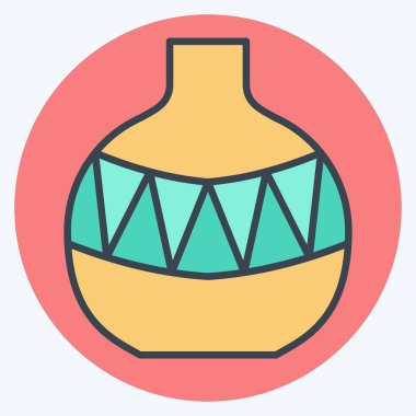 Simge vazosu. Kenya sembolüyle ilgili. renk arkadaşı stili. Basit dizayn edilebilir. Basit resimleme