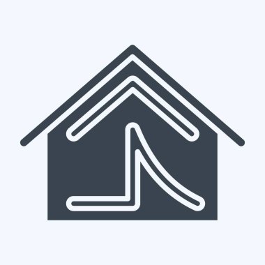 İkon Kamp Çadırı. Kenya sembolüyle ilgili. Kabartma tarzı. Basit dizayn edilebilir. Basit resimleme