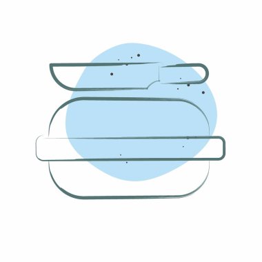 Simge turtası. Piknik sembolüyle ilgili. Renkli Leke Biçimi. Basit dizayn edilebilir. Basit resimleme