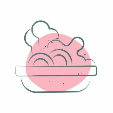 Simge salatası. Piknik sembolüyle ilgili. Renkli Leke Biçimi. Basit dizayn edilebilir. Basit resimleme