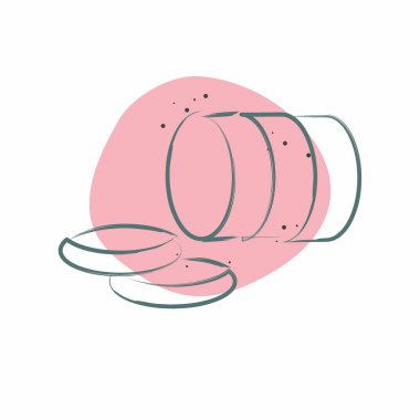 Simge pastırması. Piknik sembolüyle ilgili. Renkli Leke Biçimi. Basit dizayn edilebilir. Basit resimleme