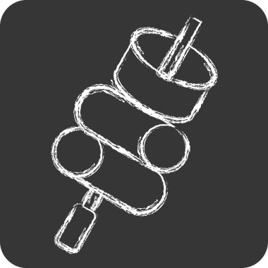 Icon Marshmallow. Piknik sembolüyle ilgili. Tebeşir stili. Basit dizayn edilebilir. Basit resimleme