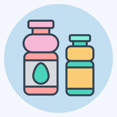 Icon meşrubat. Piknik sembolüyle ilgili. renk arkadaşı stili. Basit dizayn edilebilir. Basit resimleme