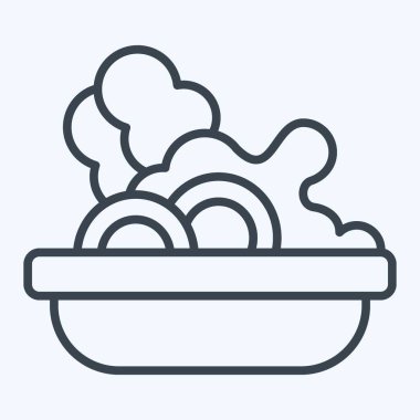 Simge salatası. Piknik sembolüyle ilgili. Sıra tarzı. Basit dizayn edilebilir. Basit resimleme