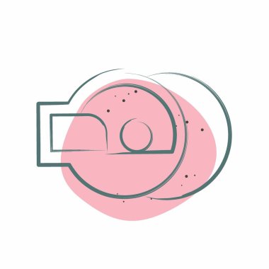 Simge tomografisi. Tıbbi sembolle ilgili. Renkli Leke Biçimi. Basit dizayn edilebilir. Basit resimleme