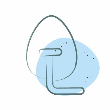 Simge Oksijen Maskesi. Tıbbi sembolle ilgili. Renkli Leke Biçimi. Basit dizayn edilebilir. Basit resimleme