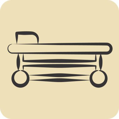 İkon Operasyon Odası. Tıbbi sembolle ilgili. El çizimi tarzı. Basit dizayn edilebilir. Basit resimleme