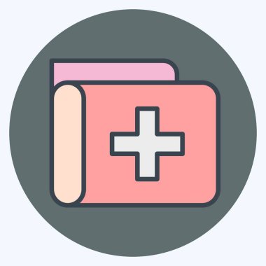 Simgesel Tıbbi Kayıtlar. Tıbbi sembolle ilgili. renk arkadaşı stili. Basit dizayn edilebilir. Basit resimleme