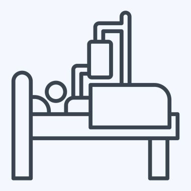 İkon Hastahanesi. Tıbbi sembolle ilgili. Sıra tarzı. Basit dizayn edilebilir. Basit resimleme