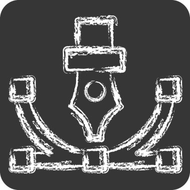 Simge Vektörü İllüstrasyonu. Yaratıcı Kavram sembolüyle ilgili. Tebeşir stili. Basit dizayn edilebilir. Basit resimleme