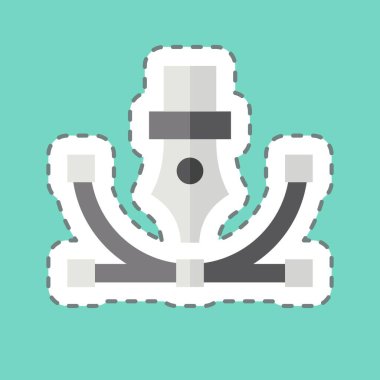 Etiket çizgisi Vektör Resmini kesti. Yaratıcı Kavram sembolüyle ilgili. Basit dizayn edilebilir. Basit resimleme