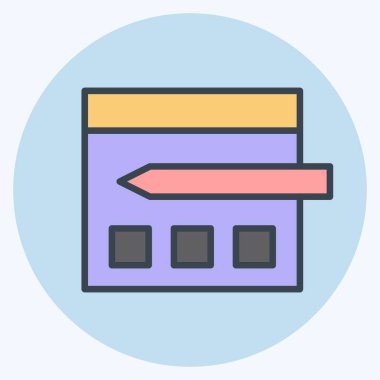 Simge Web Sitesi Tasarımı. Yaratıcı Kavram sembolüyle ilgili. renk arkadaşı stili. Basit dizayn edilebilir. Basit resimleme