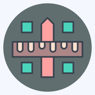 Simge Prototipi. Yaratıcı Kavram sembolüyle ilgili. renk arkadaşı stili. Basit dizayn edilebilir. Basit resimleme