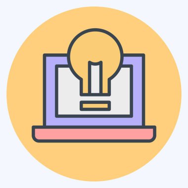 Simge Sunumu. Yaratıcı Kavram sembolüyle ilgili. renk arkadaşı stili. Basit dizayn edilebilir. Basit resimleme