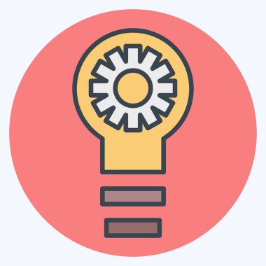 Simge Tasarımı Trend. Yaratıcı Kavram sembolüyle ilgili. renk arkadaşı stili. Basit dizayn edilebilir. Basit resimleme