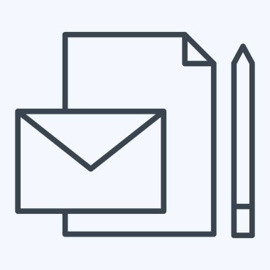 Simge Kırtasiyesi. Yaratıcı Kavram sembolüyle ilgili. Sıra tarzı. Basit dizayn edilebilir. Basit resimleme