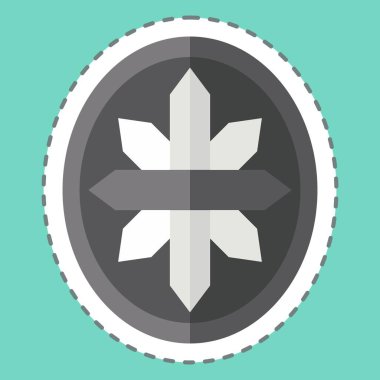 Etiket çizgisi Gem 'i kesti. Mücevher sembolüyle ilgili. Basit dizayn edilebilir. Basit resimleme