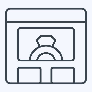 Simge İnternet Dükkanı. Mücevher sembolüyle ilgili. Sıra tarzı. Basit dizayn edilebilir. Basit resimleme