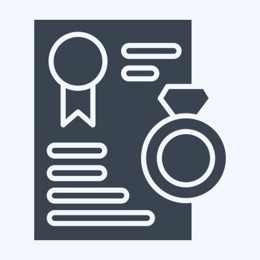 Simge Sertifikası. Mücevher sembolüyle ilgili. Kabartma tarzı. Basit dizayn edilebilir. Basit resimleme